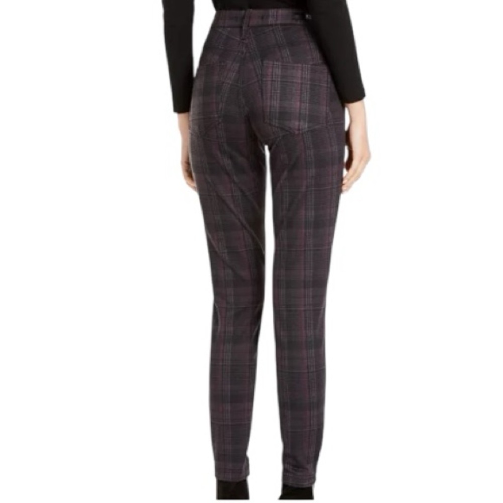 New! Kut from the Kloth Mia High-Rise Skinny Ankle Plaid Ponte Pants - Picture 2 of 10